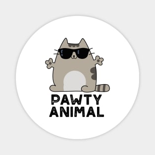 Pawty Animal Cute Party Cat Pun Magnet